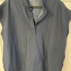 Figs Heather Denim Rafaela Scrub Top